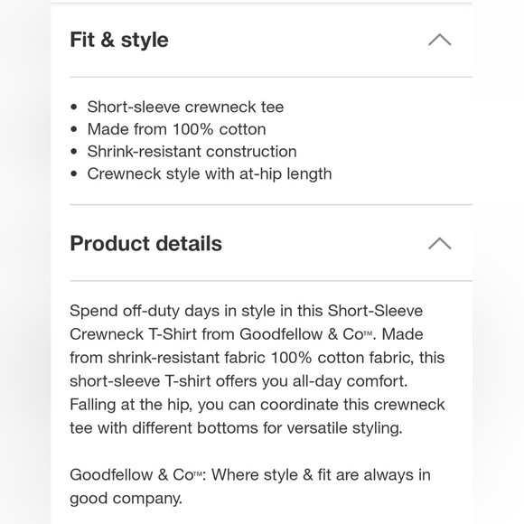 Goodfellow & Company short sleeved T-Shirt size L - Picture 3 of 6